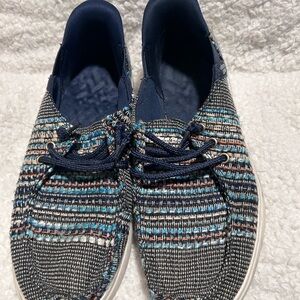 BOBS from Skechers Women's Navy Multi Woven Slip-On Flats